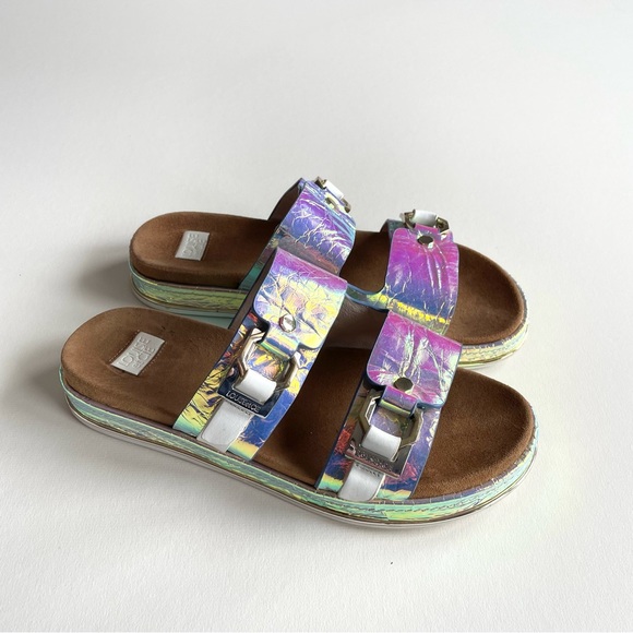 Alonsa Slide Sandal In Iridescent Leather - Picture 3 of 14